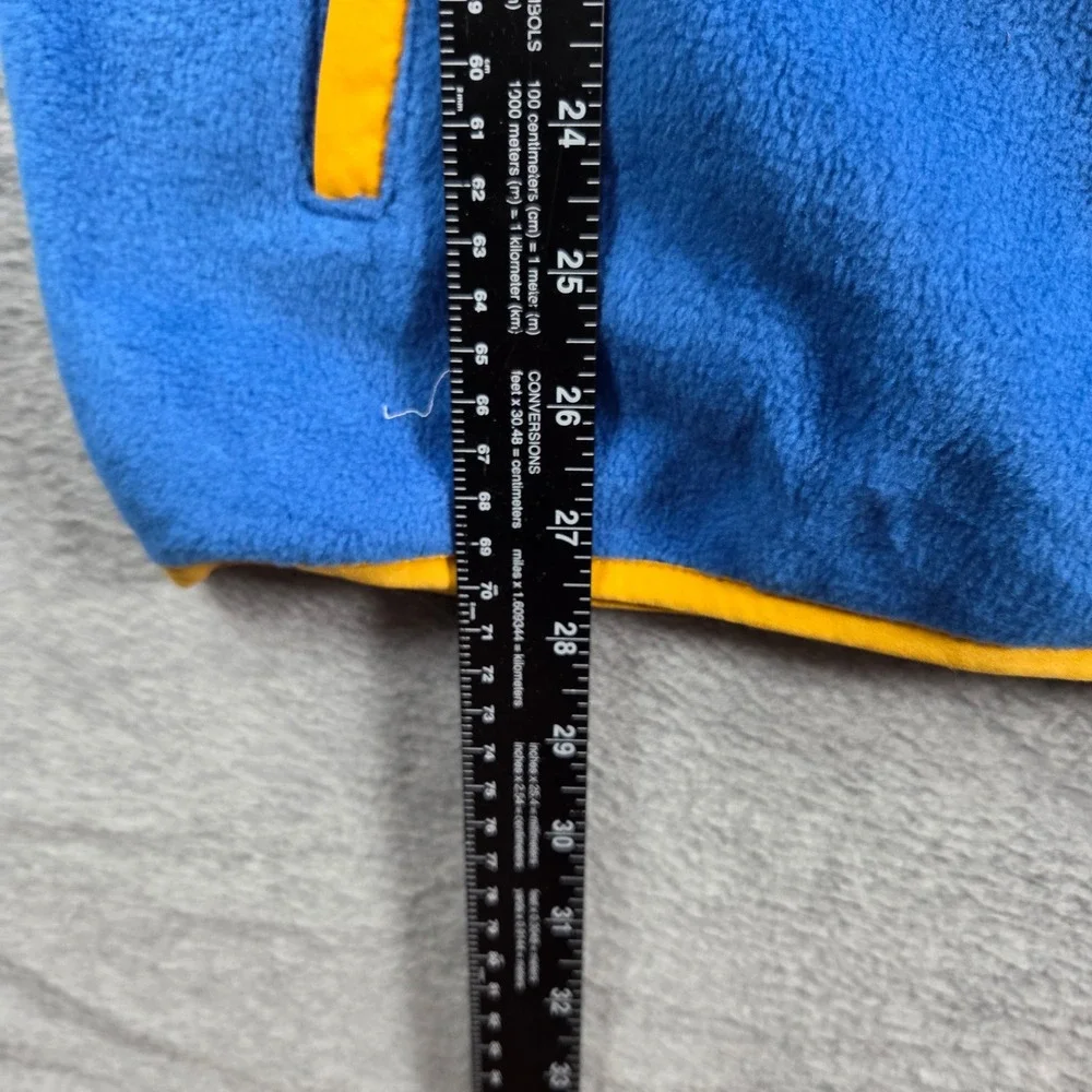 Columbia Fleece Jacket Mens XL Blue Grey Yellow Colorblock Full Zip Vintage - Picture 6 of 7